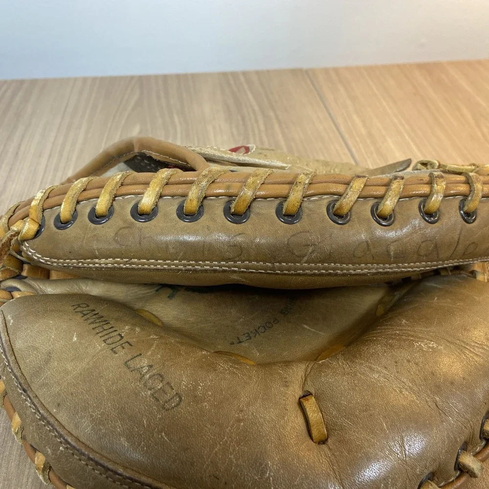 Advantage A's Baseball Catchers Mitt Glove Leather Rawhide Professional Oakland